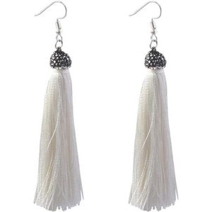 Fako Bijoux® - Oorbellen - Kwast - Disco Dots - Wit