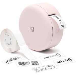 H11 Label Maker Machine - Bluetooth Handheld Label Printer - USB Opladen Mini Sticker Printer - Thuis Kantoor School Label Machine - Meerdere Lettertypen en Sjablonen - Roze