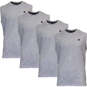 Donnay - Stan - T-shirt zonder Mouw - Grey-marl - 4-Pack