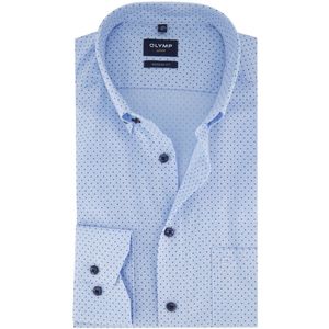 Olymp - Luxor - Overhemd - Blauw - Katoen - Strijkvrij