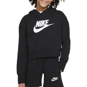 Nike Sportswear Club Crop Sportvest - Maat 140  - Meisjes - Zwart - Wit