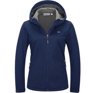 Dames Softshelljas met Fleece Vulling - Waterdicht, Winddicht Fietsjack met Capuchon - Ideaal voor Wandelen en Fietsen