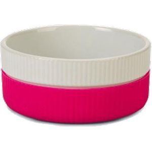 Beeztees Voer- en Drinkbak Bik - Kat - Keramiek+Silicone - Wit Roze -