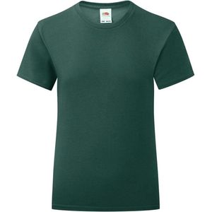 Fruit Of The Loom Meisjes Iconische T-Shirt (Forest)