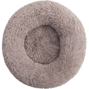 KUSSIES® Kussen 40 Cm Met Wasbare Hoes - Taupe - Hondenkussen Kattenkussen - Donut Ronde Kattenmand Kat Puppy Grijsbruin Grijs Bruin Grijsbruine