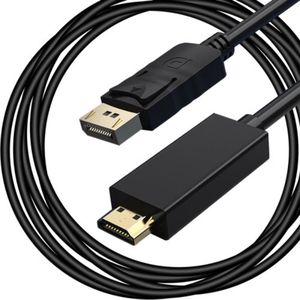T.R. Goods DisplayPort naar HDMI kabel - 1,8 Meter - Zwart - Premium - 4K