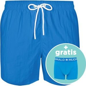 Muchachomalo jongens rits zwemshort basic blauw - 134/140