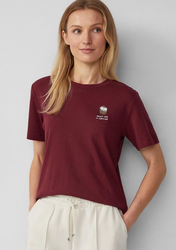 s.Oliver - T-Shirt - Zacht Interlock Jersey - Met Stijlvolle Print