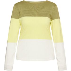 usha - BLUE LABEL - Trui - Pasteelgeel Lichtgeel Olijfgroen - Lange Mouw