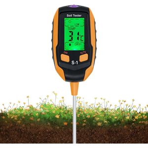 4-in-1 Bodemvochtigheidsmeter: Digitale Thermometer voor Planten en Tuinieren