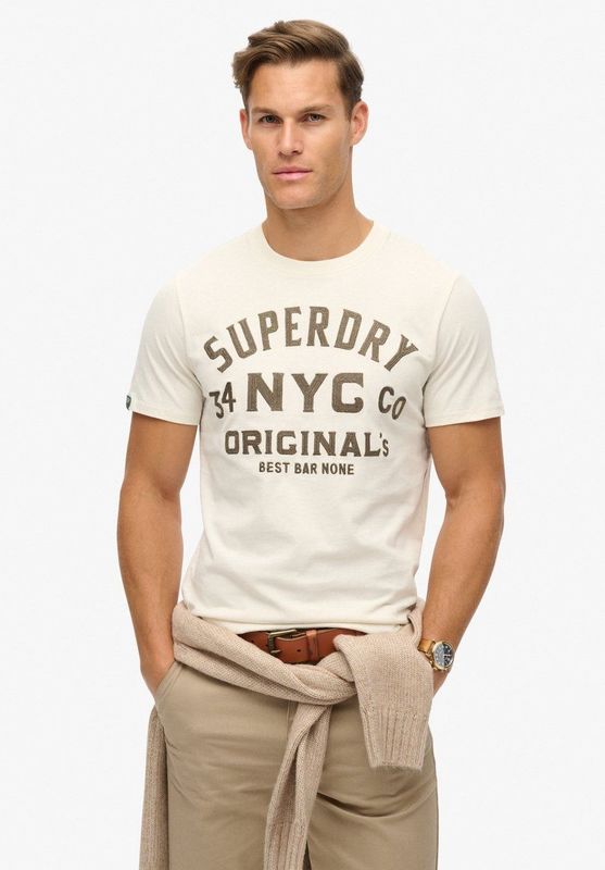 Superdry - T-shirt met geborduurde letters - Heren - T-shirts