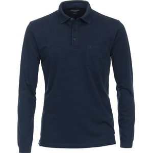 CASA MODA - Comfort Fit Polo - Blauw - Lange Mouw