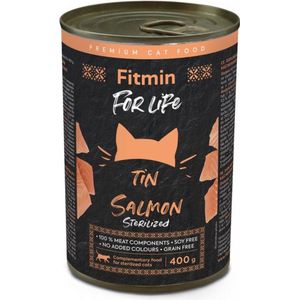 Fitmin For Life blikvoer voor gecastreerde katten zalm 6 x 400 g