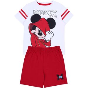 Wit-rode jongenspyjama met korte broek Mickey Mouse / 110cm