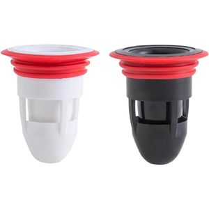 Douche Vloer Afvoer Terugstroom Preventer 2 stuks Eenrichtingsventiel Rioolkern Anti-Geur Pijp Plug voor Keuken Badkamer (Wit & Zwart)