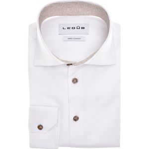 Ledub modern fit overhemd, twill, wit
