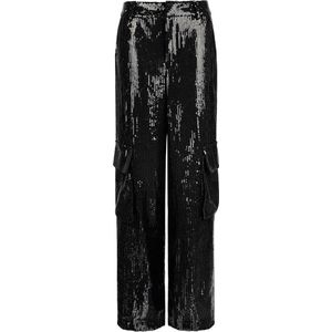 Glitter cargo broek - nieuwe collectie - dames - zwart - maat M