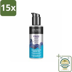 15 x John Frieda – Haarolie – Dream Curls Curl Defining Crème Oil – Krulverzorging – 100 ml - Grootverpakking - Koffiezetapparaat