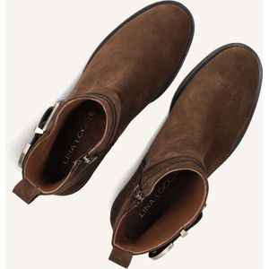 Lina Locchi - Enkellaarzen - Bruin - Suède