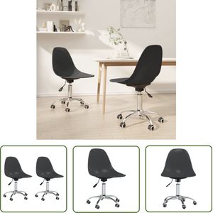 The Living Store Eetkamerstoelen draaibaar 2 st PP lichtgrijs - Draaibare Eetkamerstoelen - Eetkamerstoelen - Keukentools - Kunststoffen Meubels - Grijze Meubels