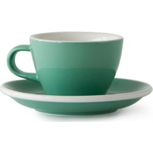 ACME Flat White Kop en schotel - 150ml - Feijoa (mint groen) - koffie kopje - porselein servies