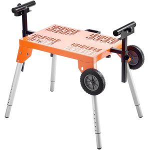 Afkortzaagstandaard – Verstekzaagstandaard – Zaagtafel Onderstel – Mobiele Zaagstandaard – In hoogte verstelbaar – Draagvermogen 150 kg – Wieltjes en Inklapbare Poten