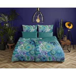 HIP - Kari - Dekbedovertrek - Groen - 100% Katoen-Satijn - 155x220 cm