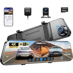 AZDOME® Dashcam Voor Auto - Dashcam Voor Auto Full HD GPS - Dual Dashcam Voor Auto - Dashcam Auto Met Nachtzicht - Dashcam Auto - Dashcam Voor Auto Voor en Achter - Dashcam Auto Voor en Achter - Dashcam Voor Auto Met Wifi - Dashcam Wifi