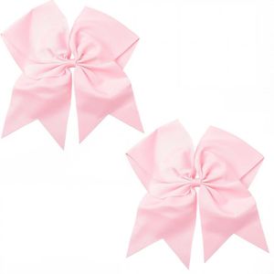SUNNYCLUE 2pcs Bow Hair Scrunchies Bow Scrunchies 20mm Large Pink Cute Kawaii Soft Polyester Ribbon Bow Hair Bands with Long Tail Elastic Rubber Bands for Women Adults Fashion