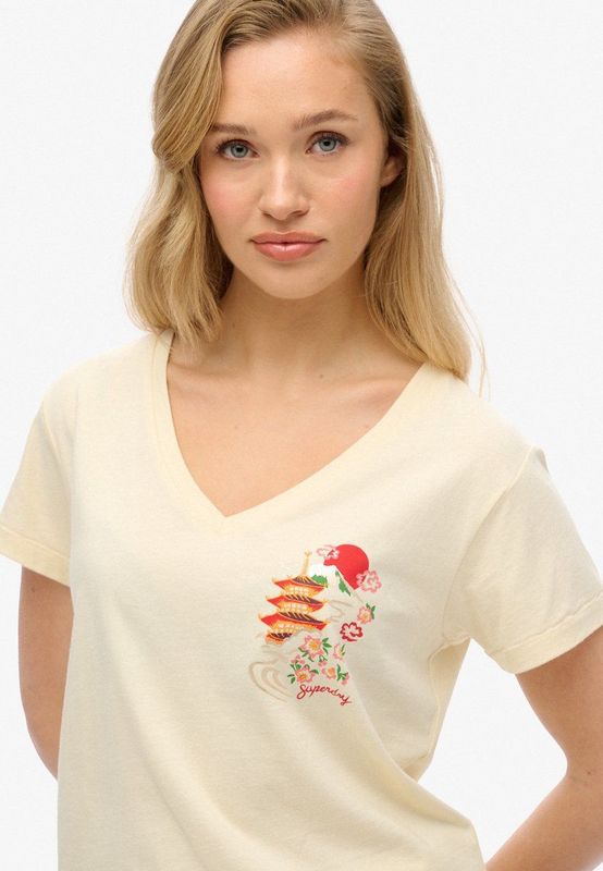 Superdry - Suika Metallic Relaxed Vee T-shirt - Korte Mouwen