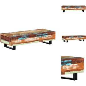 vidaXL Salontafel - Massief gerecycled hout - 120 x 50 x 30 cm - Kleurrijk - Tafel