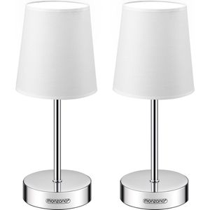 Monzana Tafellamp 2 Stuks – Incl. Lampenkap/ E14/ 32cm - Wit