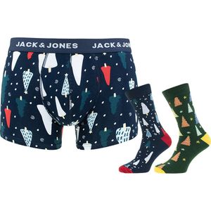 Jack & Jones heren sokken / boxers - Giftbox - Kerst - S - Navy.