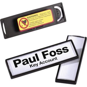 Badge durable clip card met magneet 17x67mm | Doos a 25 stuk