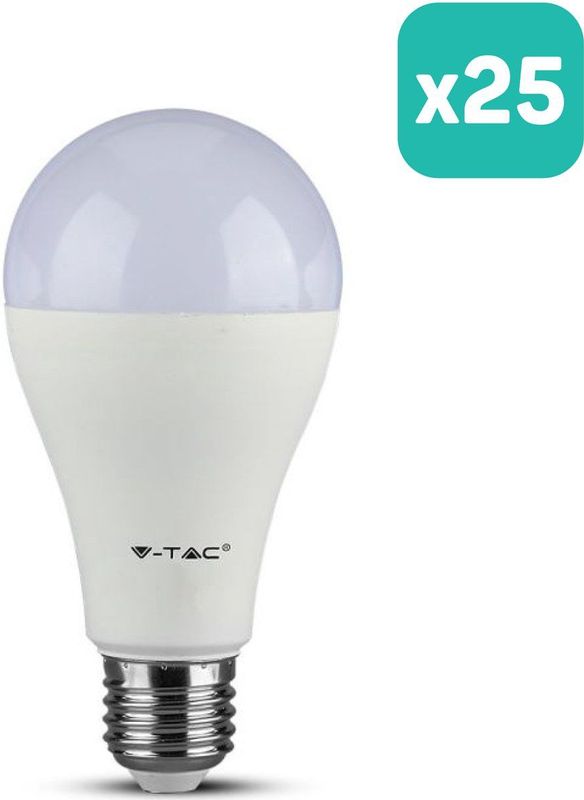 V-TAC - LED-lamp GLS - Wit - E27 Houder - 15W - Set van 25