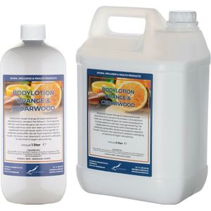 Bodylotion Sweet Orange & Cedarwood 1 liter - hervulbaar + Jerrycan 5 liter navulling