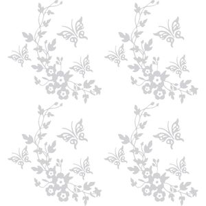 6 vellen vlinder auto sticker set witte bloem stickers vinyl reflecterende waterdicht - voor SUV, vrachtwagen, motorfiets .