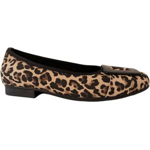 GABOR - Ballerina - Beige / Bruin / Zwart - Dierenprint - Leer