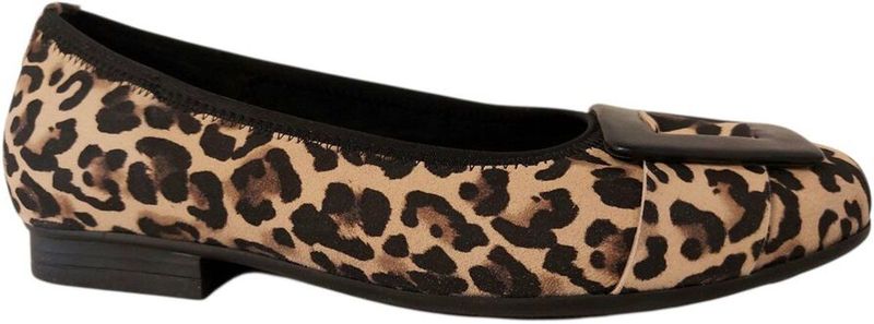 GABOR - Ballerina - Beige / Bruin / Zwart - Dierenprint - Leer