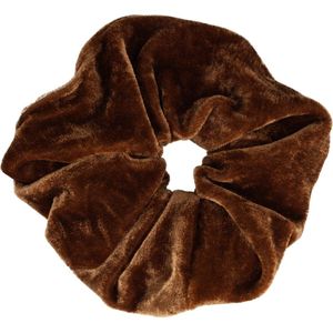 Haarsoires Haarelastiek Scrunchie – Basic – Velvet Stof – Bruin - Haarkrinkel - Haar Elastiek met Stof - Zacht & Haarvriendelijk