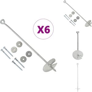 vidaXL Grondanker - Grondankers - Grond Anker - Grond Ankers - Grondankers 6 st 10x60 cm gegalvaniseerd metaal