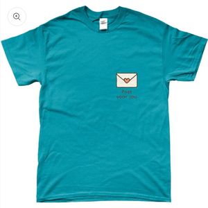 T-shirt - met opdruk - post voor jou - blauw - M