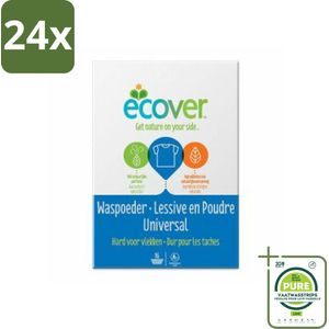 Ecover - Waspoeder Universal - Voor witte & bonte was - 1,2 kg - Voordeelverpakking - 24 stuks - Waspoeder - Biologisch afbreekbaar