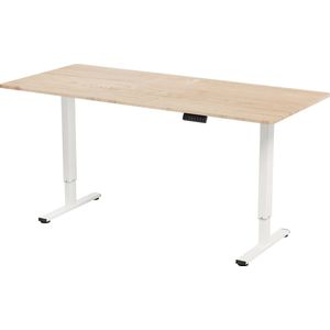 Vestland - Zit-Sta Bureau Elektrisch In Hoogte Verstelbaar - Conform ARBO-norm - Geheugenfunctie - 180 x 80 CM - Dubbele Motor - Eiken-Wit