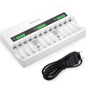 HiQuick Universele Batterijlader - Voor AA AAA 9V Batterijen