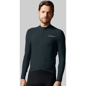 Acelera Fietsshirt Lange Mouwen Zwart - Lined - Wielershirt - Fietskleding - Heren - Warm Fietsshirt Lange Mouwen- Maat XL