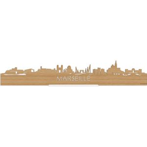 Standing Skyline Marseille Bamboe hout - 60 cm - Woondecoratie design - Decoratie om neer te zetten en om op te hangen - Meer steden beschikbaar - Cadeau voor hem - Cadeau voor haar - Jubileum - Verjaardag - Housewarming - Interieur - WoodWideCities
