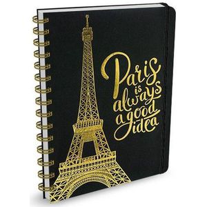 Peter Pauper Notitieboek - Paris is Always a Good Idea - met ringband - met elastieksluiting - 16×21 cm