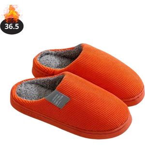 Bovista Warme Pantoffels - Sloffen - Slippers - Dames - Heren - Pluche - Maat 36.5 - Oranje