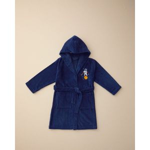 English Home - Kinderbadjas - 100% katoen - 6-8 Jaar - Donkerblauw